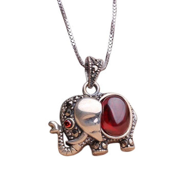 Elephant Symbol Red Garnet Necklace-Your Soul Place